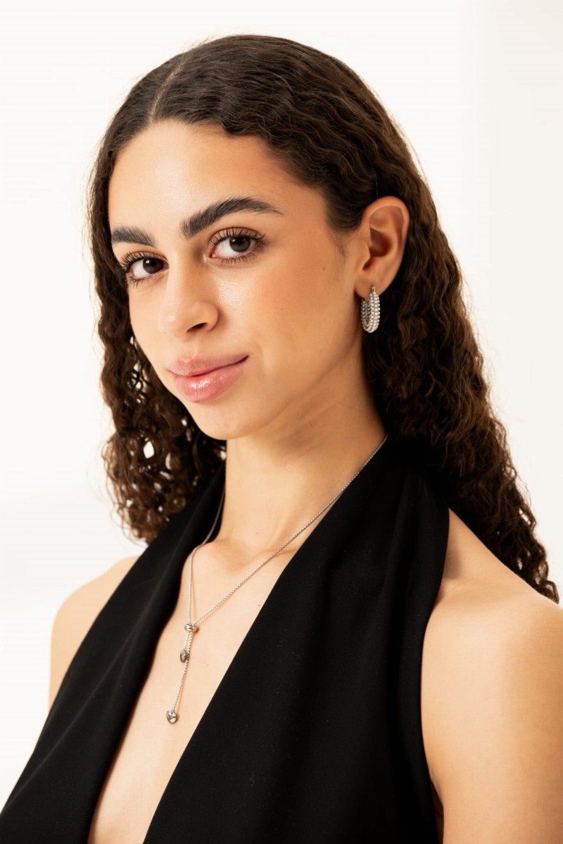 Kolczyki koła ze stali szlachetnej z drobnymi perłami - Celine Silver