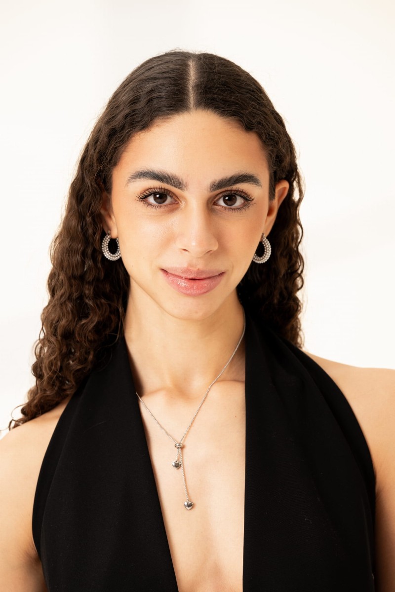 Naszyjnik ze stali szlachetnej z regulowanym łańcuszkiem i zawieszkami w kształcie serca - Talia Silver