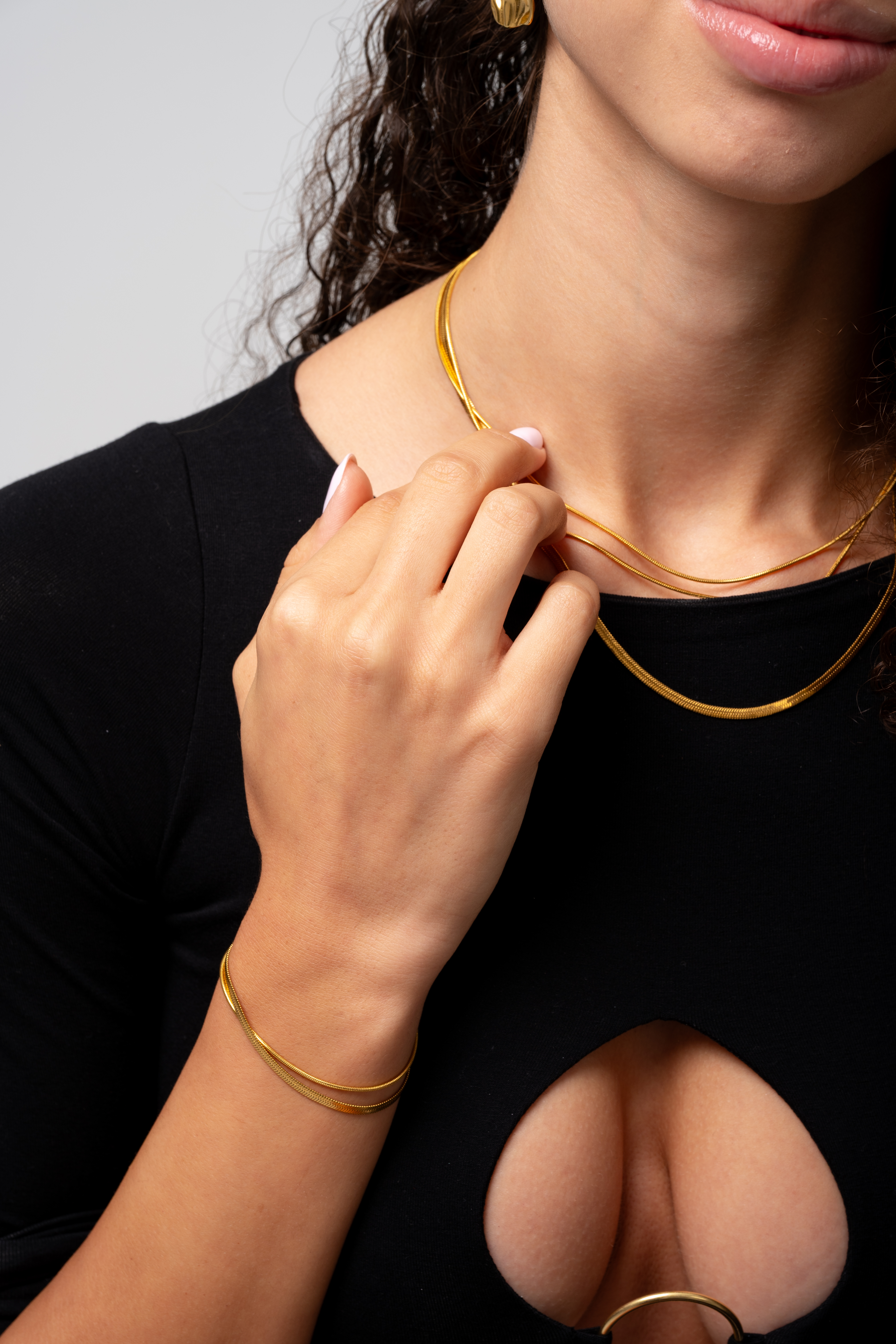 Naszyjnik złoty potrójny typu żmijka - ELARA GOLD