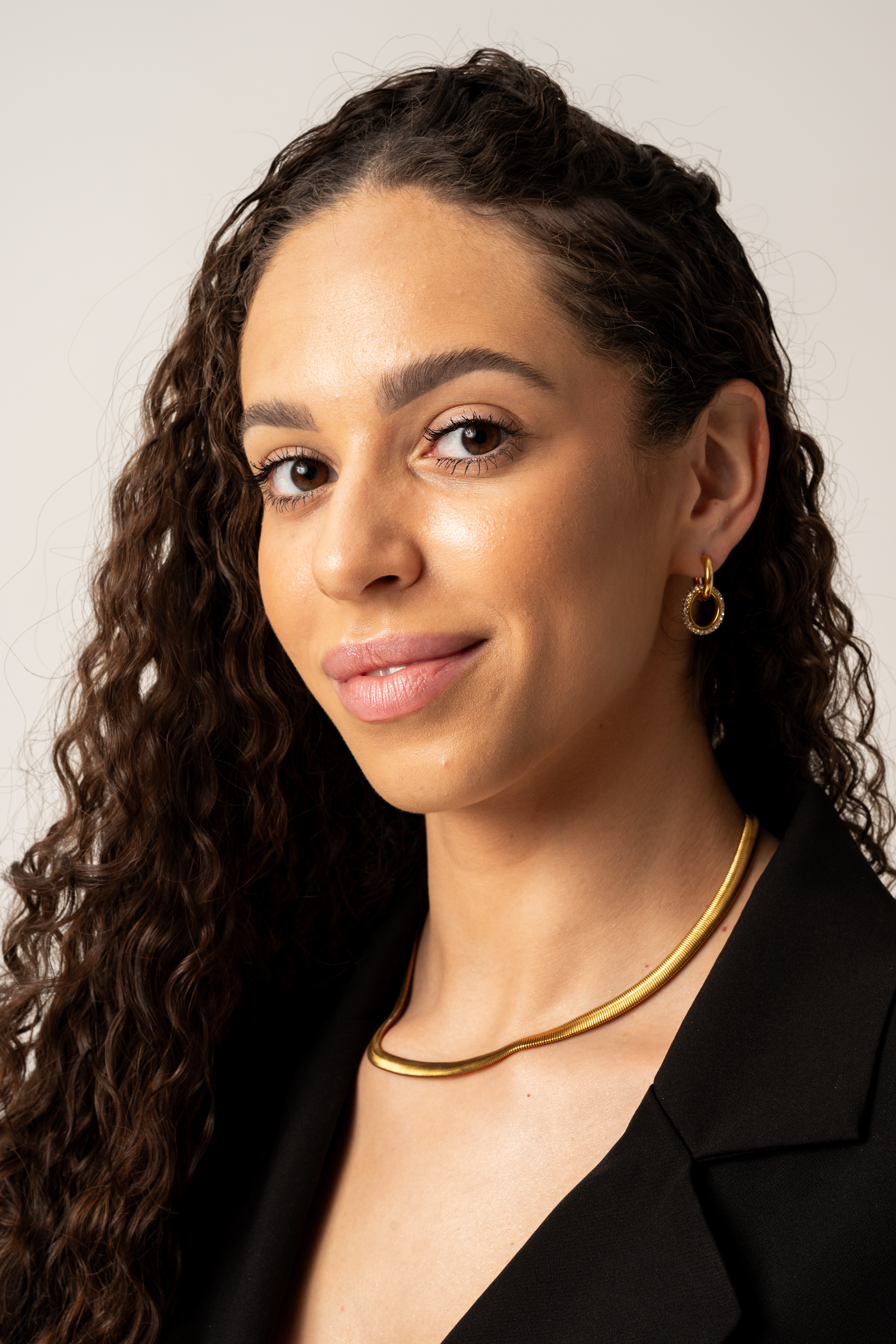 Kolczyki złote z podwójnym kołem i cyrkoniami