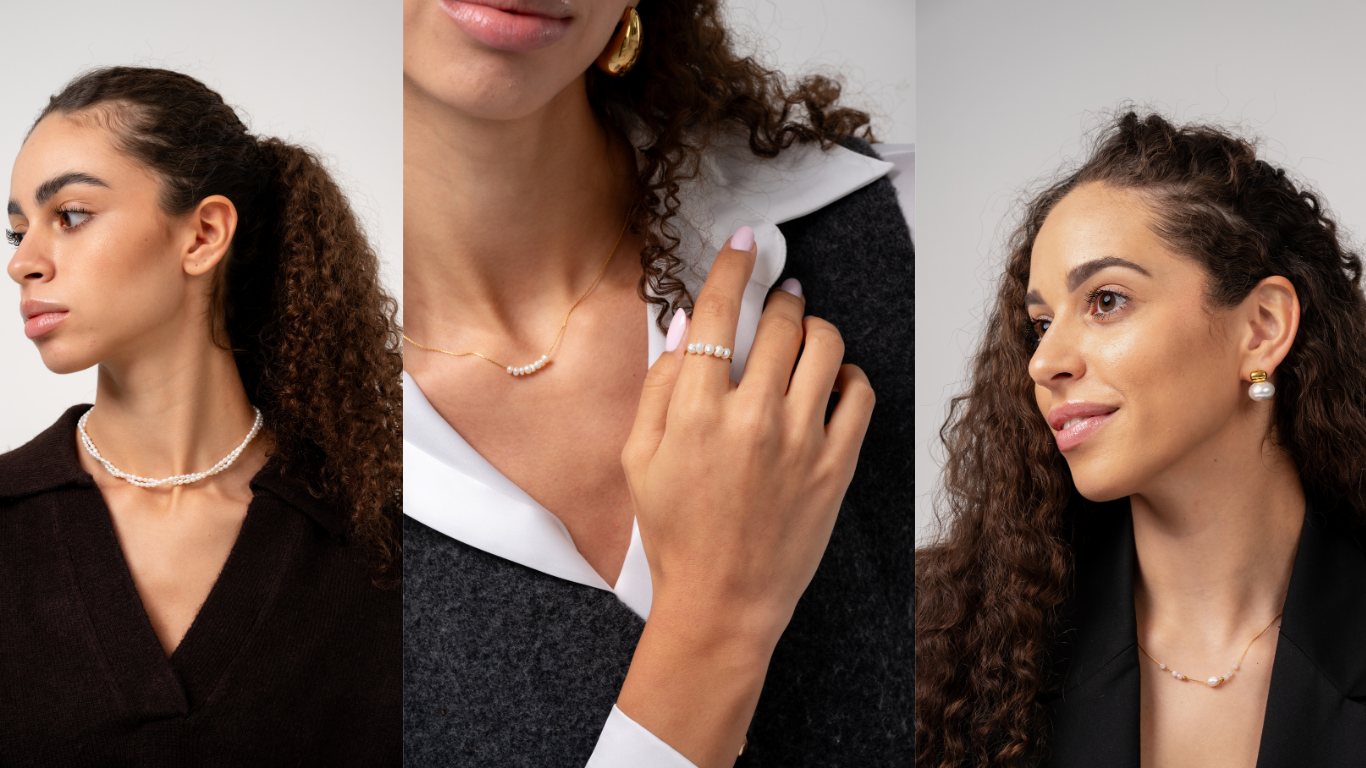 ZESTAW KOLCZYKI PERŁA, NASZYJNIK PERŁA