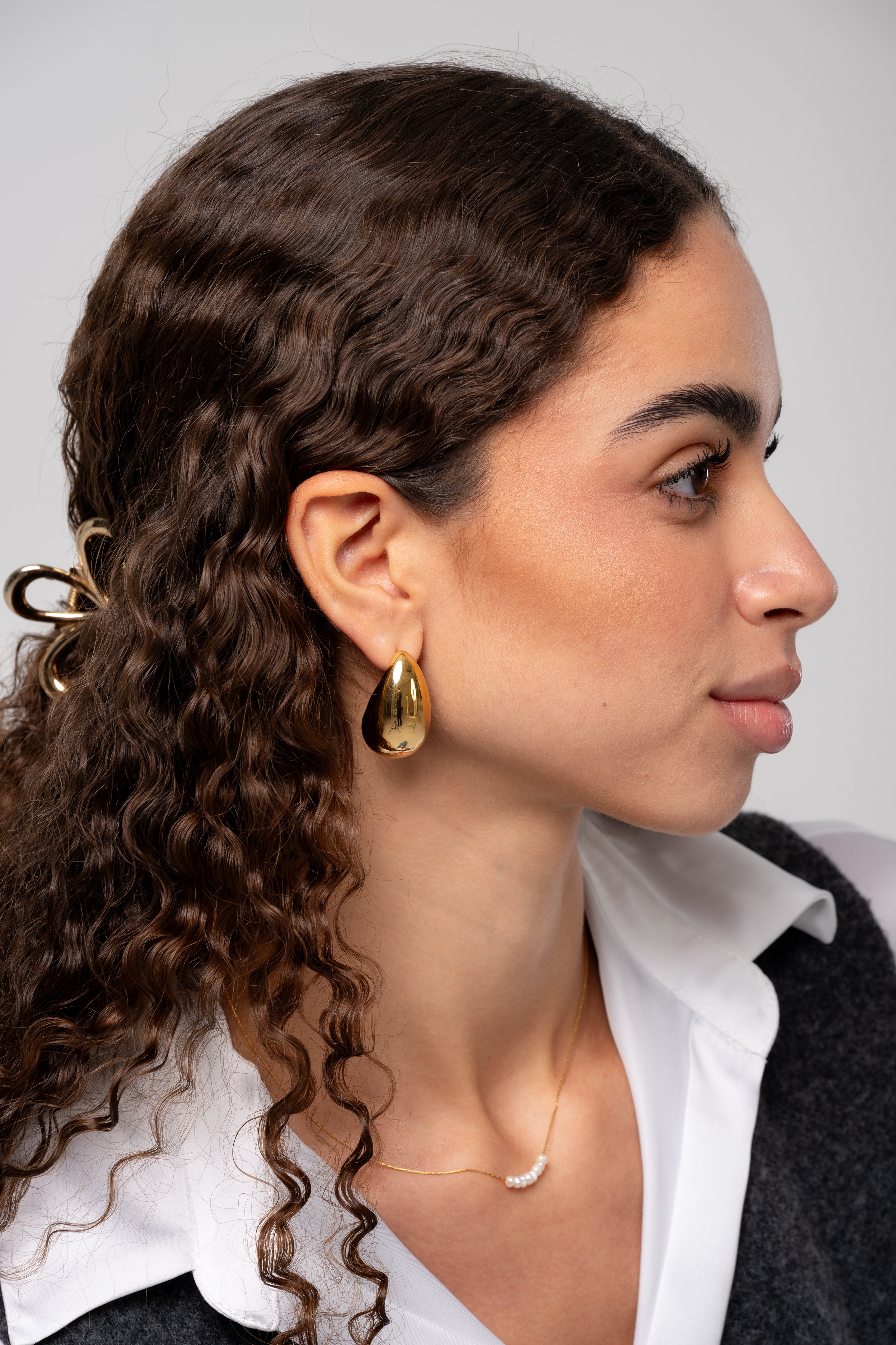 Kolczyki złote w kształcie kropli 