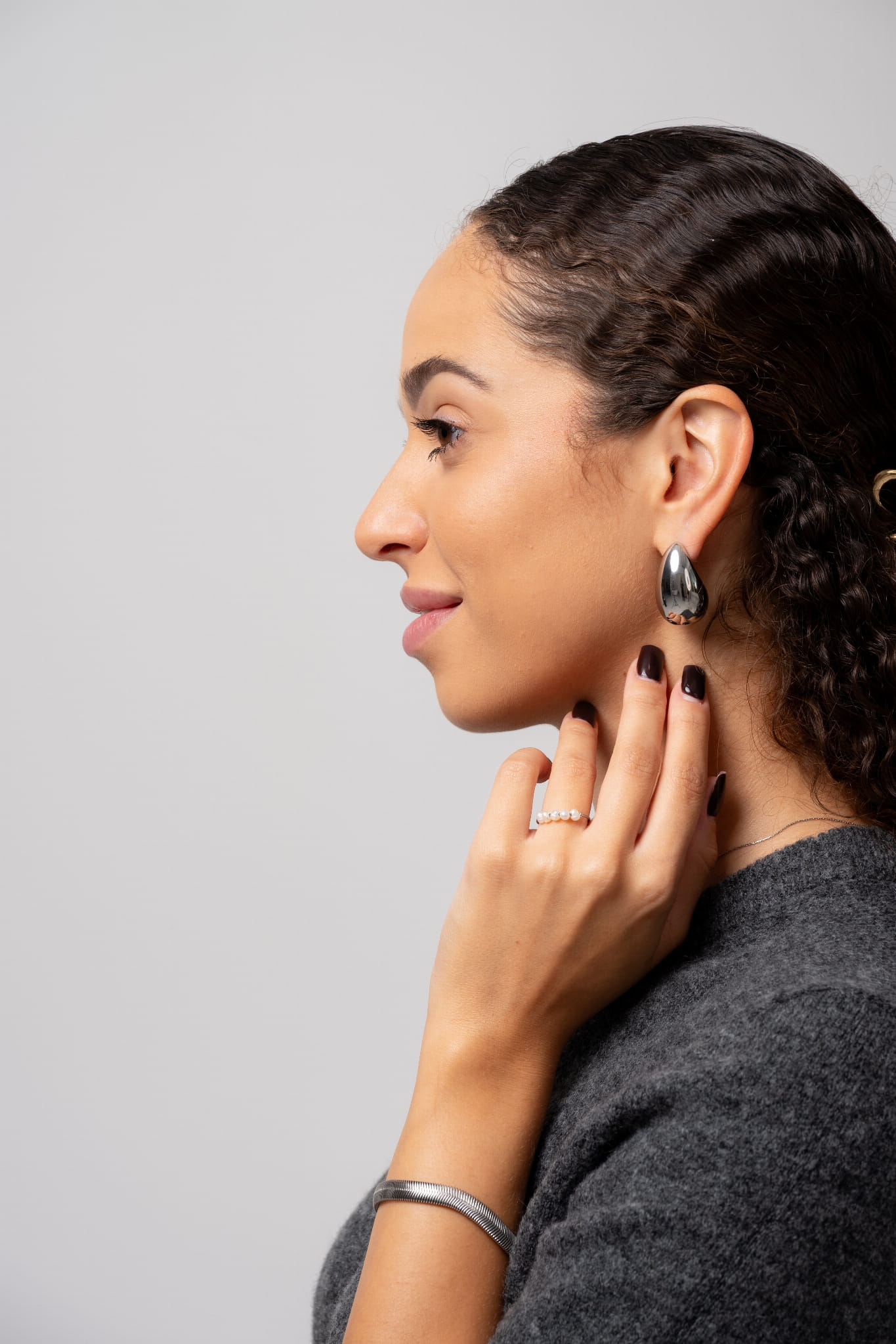 Bransoletka srebrna typu żmijka 8 mm