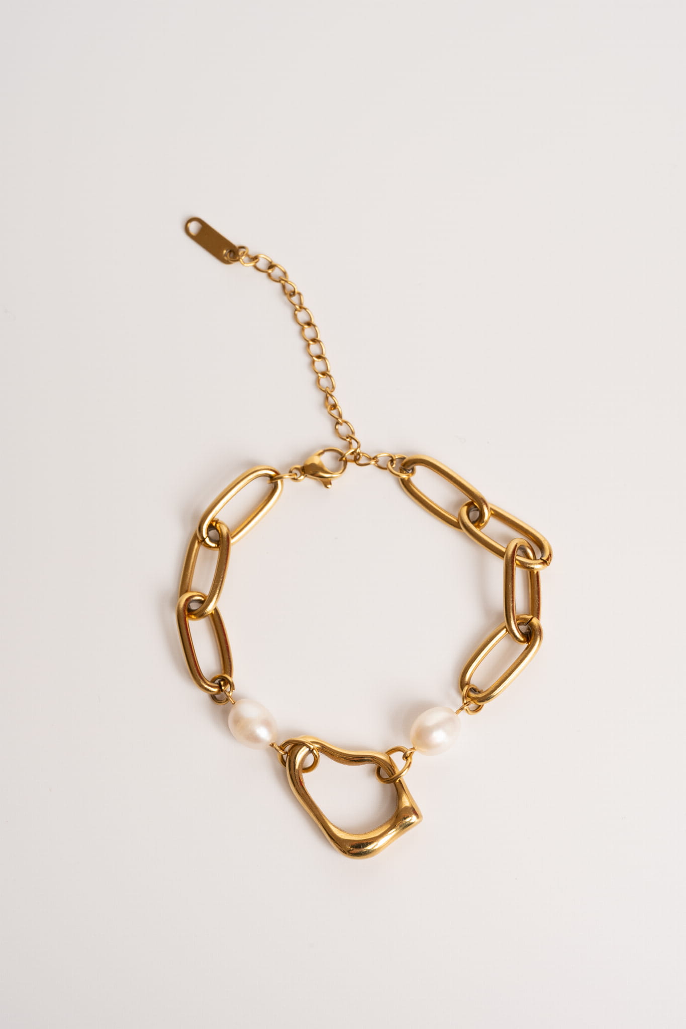 Bransoletka łańcuch złota z perłami