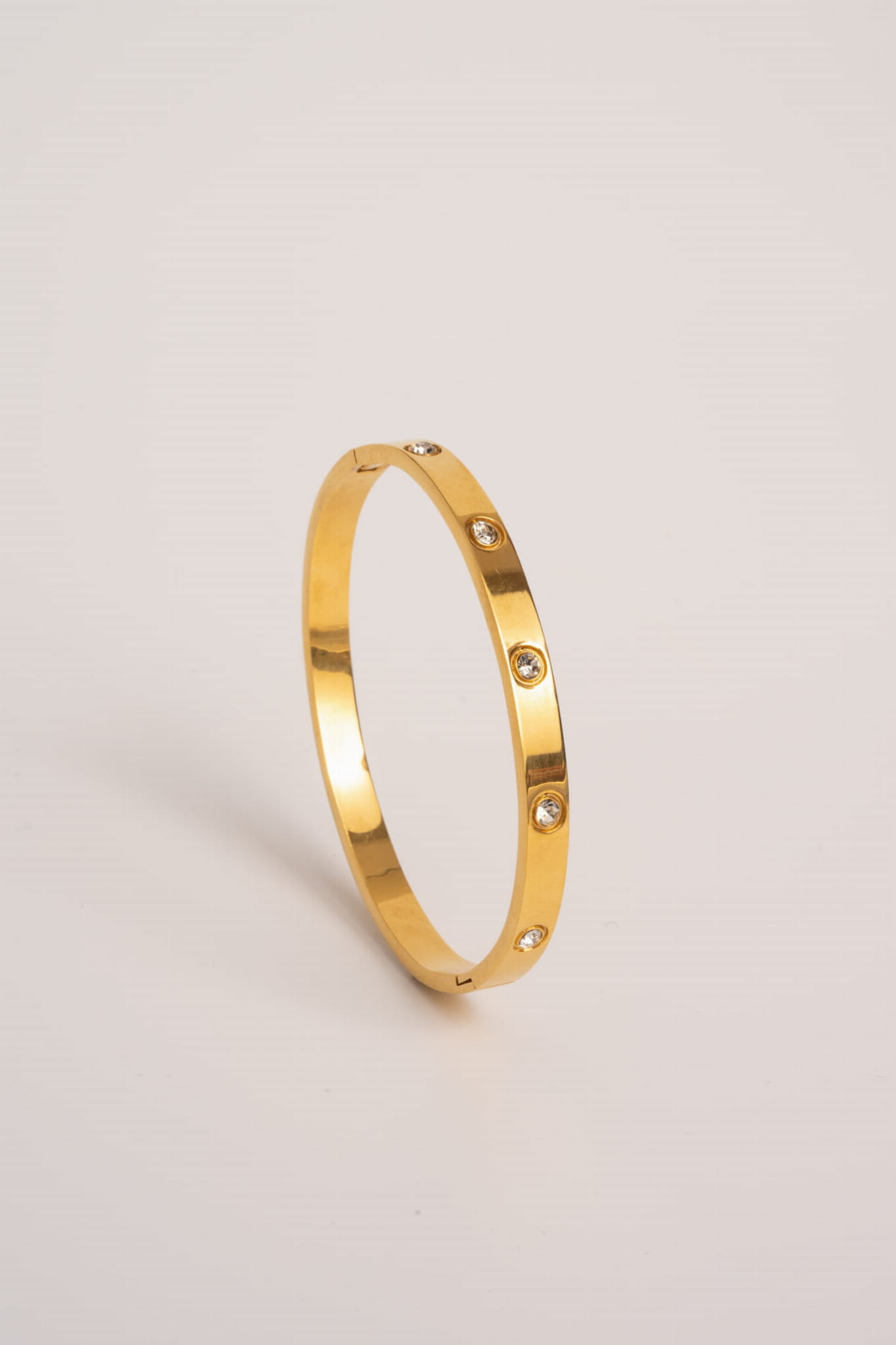 Bransoletka koło pozłacana z cyrkoniami - Solene Gold