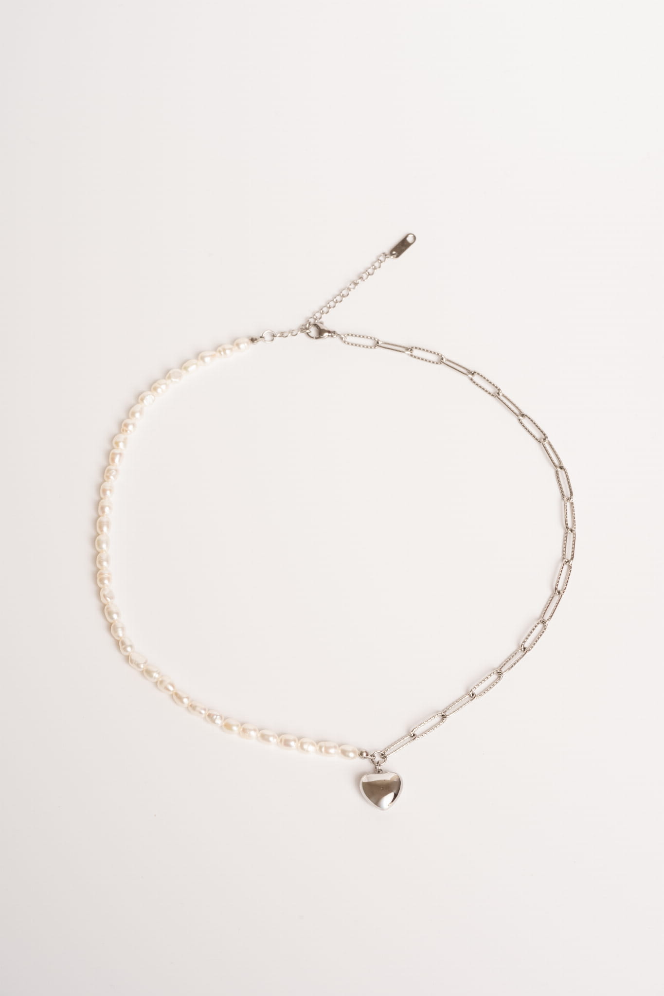 Naszyjnik ze stali szlachetnej z naturalnych pereł - Isola Silver